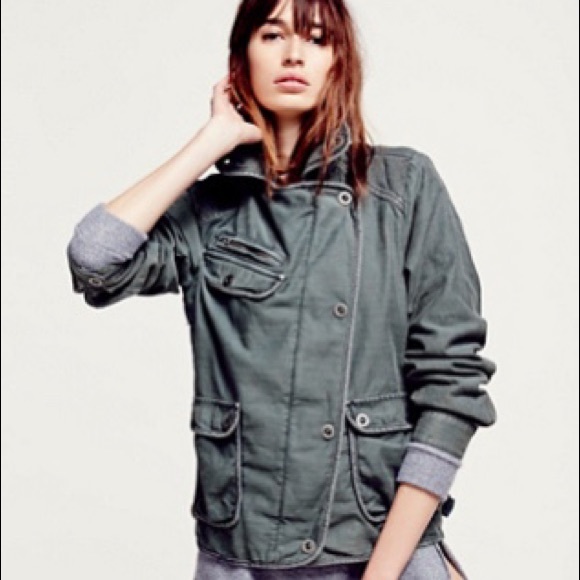 Free People Twill 2 Pocket Slouchy Jacket - Picture 1 of 6